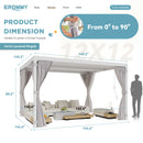 EROMMY 12x12 Aluminum Pergola with Louvered Roof – White-Erommy